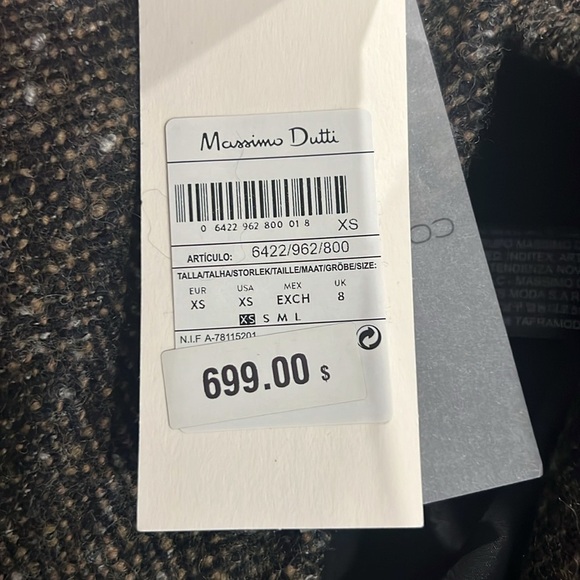 Massimo Dutti premium wool coat collection limited edition brown tweed coat XS - Picture 11 of 11